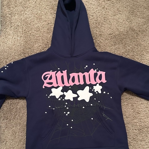 sp5der navy atlanta hoodie